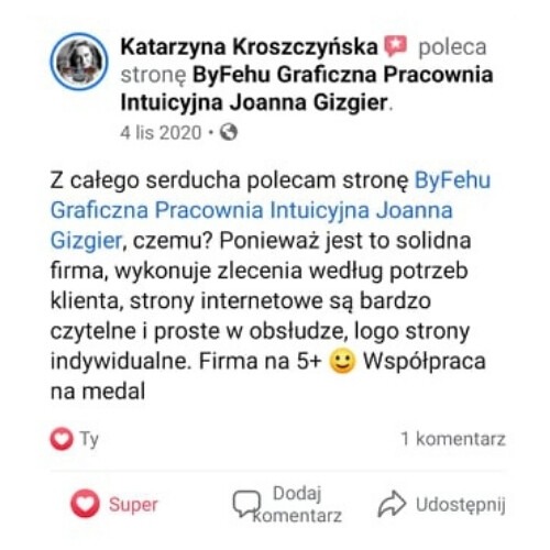Rekomendacja dla by Fehu Katarzyna Kroszczyńska Kachu Decu